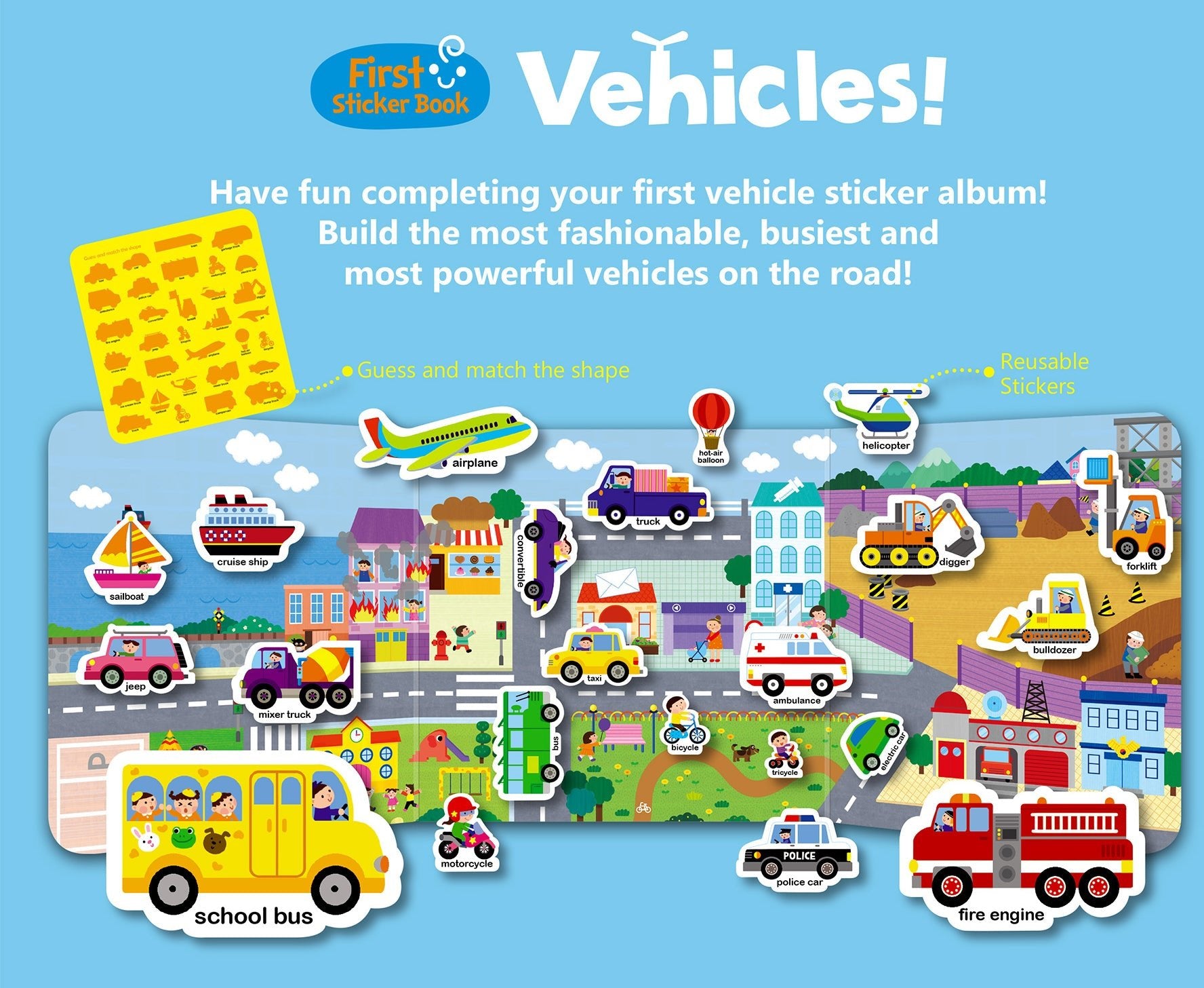 Inherit Culture First Sticker Book Food Grade Silicone Reusable Stickers 8 BOOKS BUNDLE - Steam Studio Toys