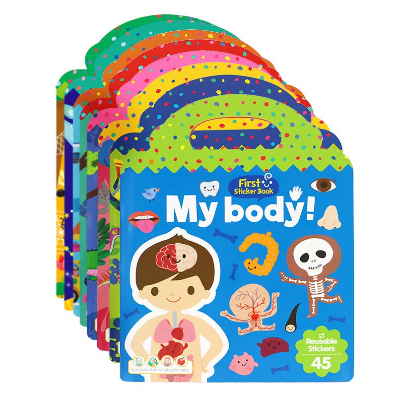 Inherit Culture First Sticker Book Food Grade Silicone Reusable Stickers 8 BOOKS BUNDLE - Steam Studio Toys