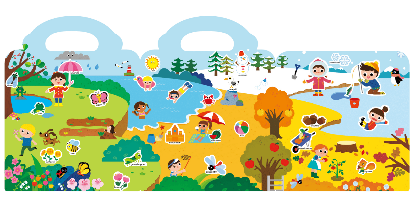 Inherit Culture First Sticker Book Food Grade Silicone Reusable Stickers 8 BOOKS BUNDLE - Steam Studio Toys