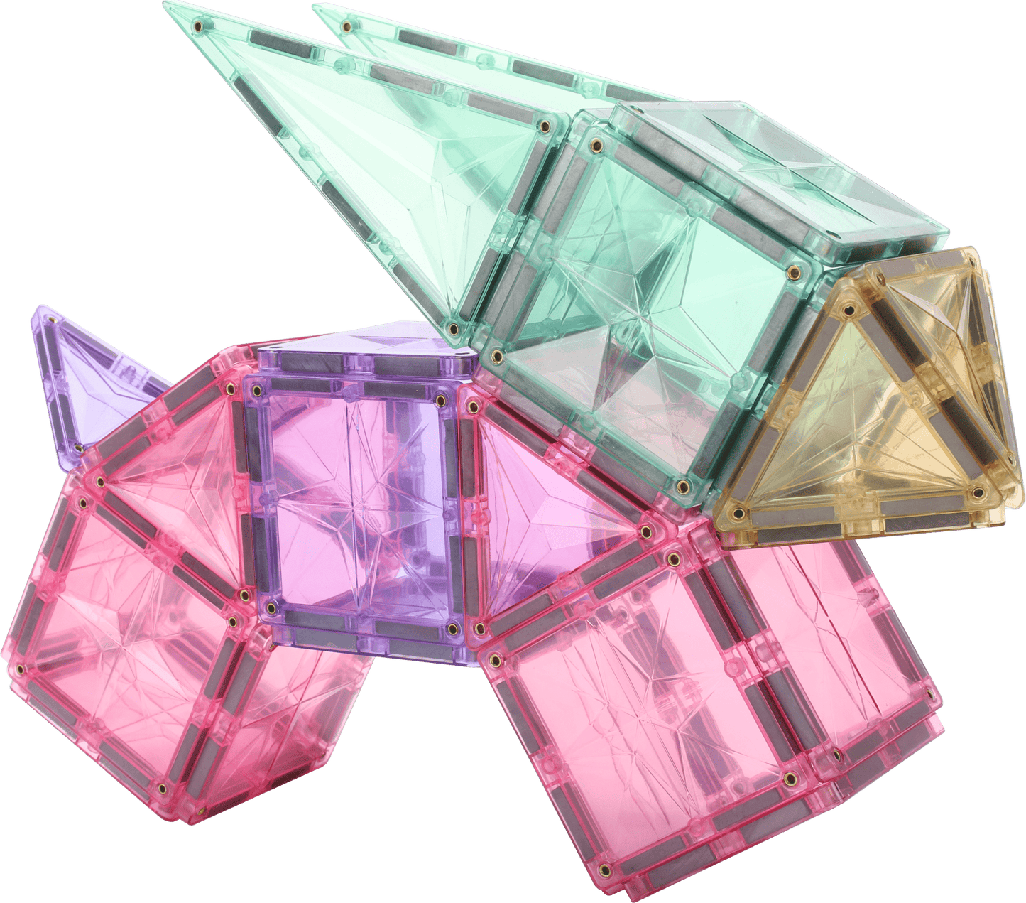 STEAM STUDIO Star Magnetic Tiles 68pcs set, Pastel and Ice Set Star Facets - Steam Studio Toys