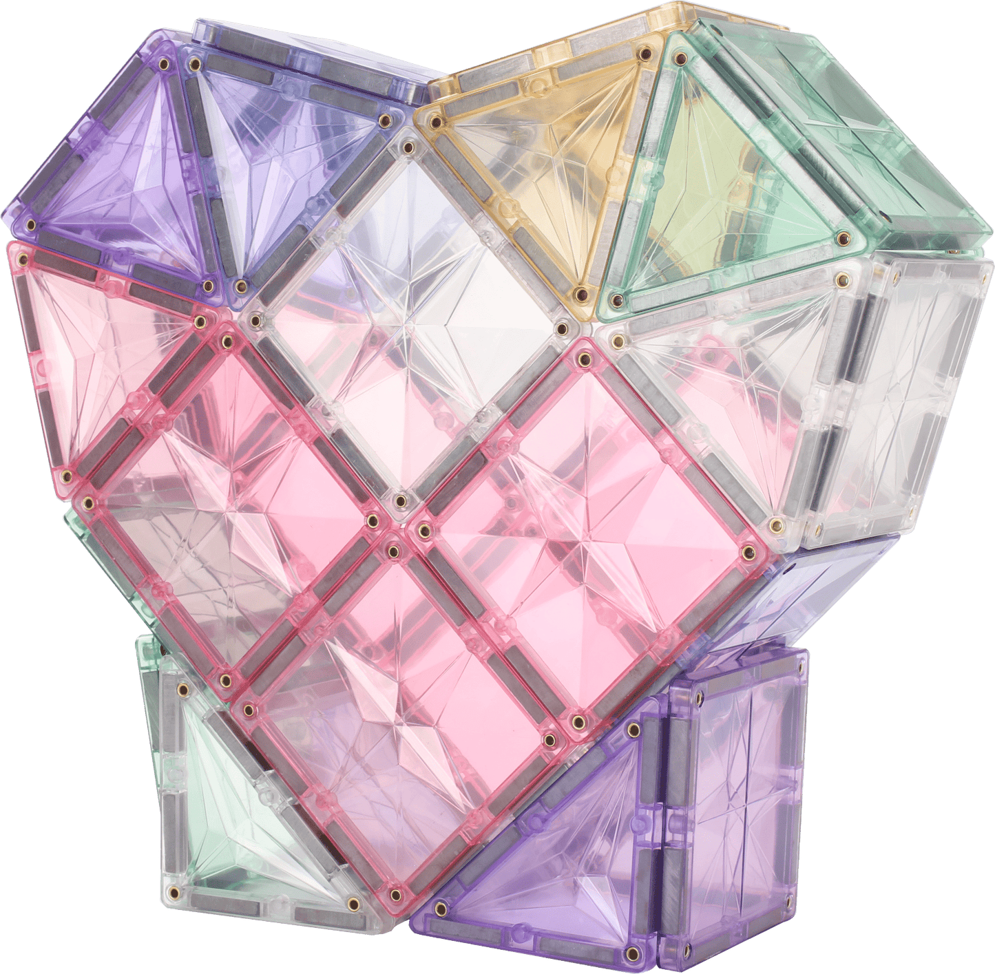 STEAM STUDIO Star Magnetic Tiles 68pcs set, Pastel and Ice Set Star Facets - Steam Studio Toys