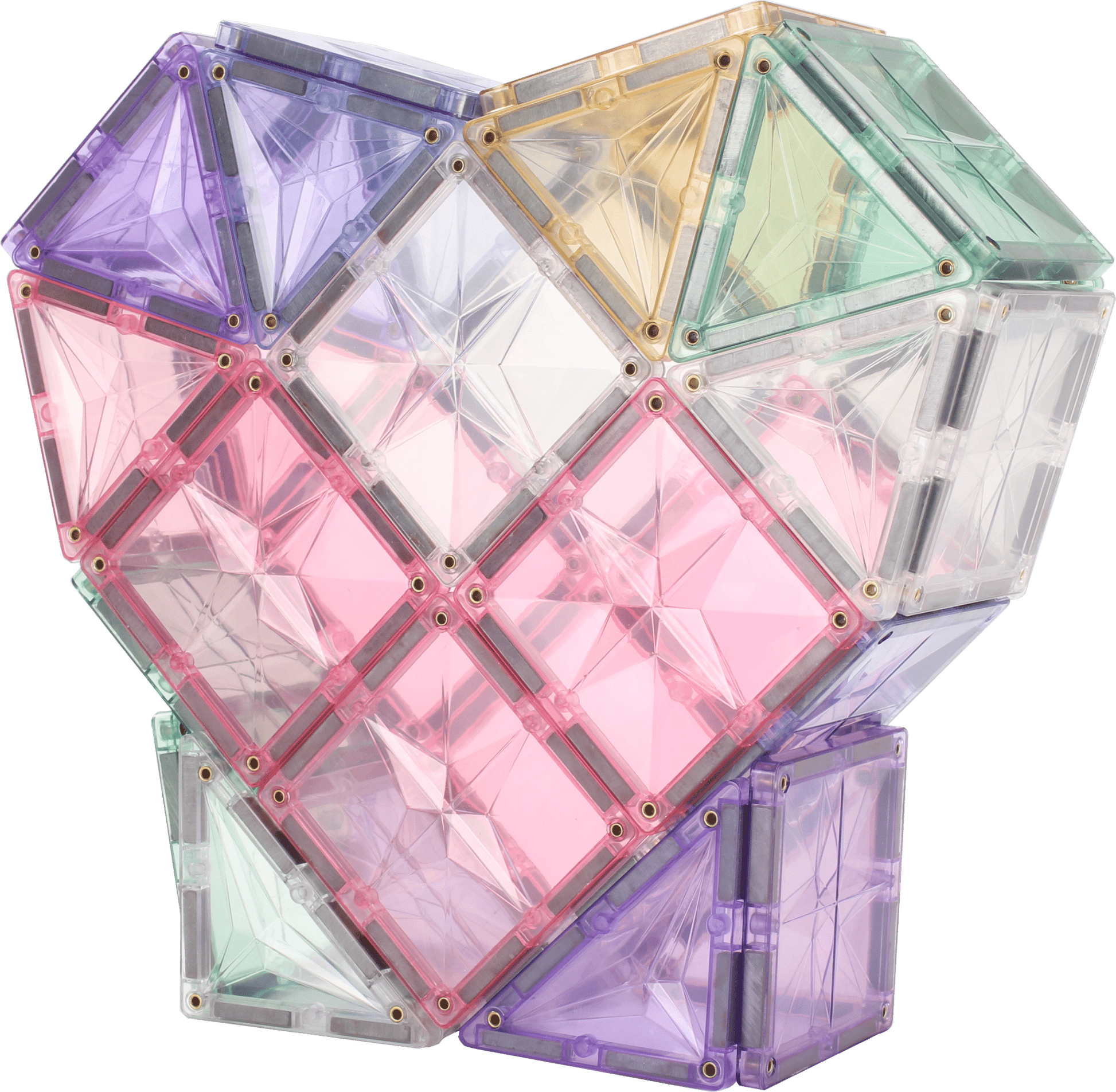STEAM STUDIO Star Magnetic Tiles 68pcs set, Pastel and Ice Set Star Facets - Steam Studio Toys