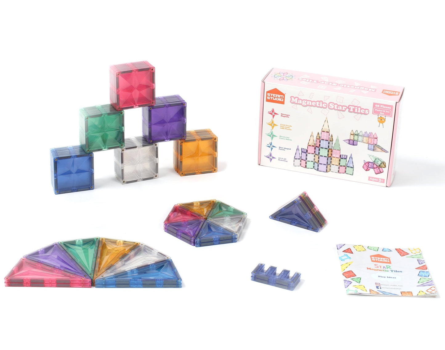 The Ultimate (Rainbow+Pastel tiles, Ball Run and Baseplates - TOTAL 292 PCS) - Steam Studio Toys